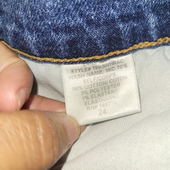 Re/Done Comfort Stretch High Rise Ankle Crip Stretch Jeans In Mid 70s Size 24 - Picture 11 of 14